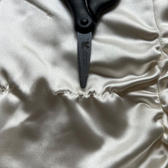 Asos Size 10 Ivory Satin Pleated Ruched Detail Short Puff Sleeve Blouse Top NWT - Picture 6 of 15